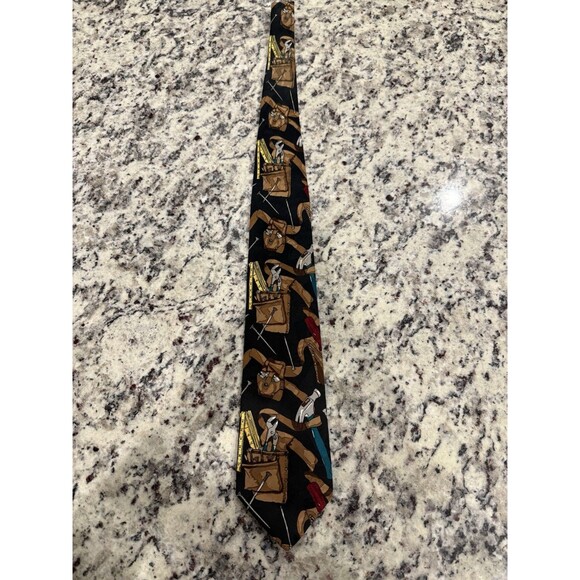 Home Improvement Vintage Polyester Necktie Made In USA Of Imported Fabric - Picture 2 of 6